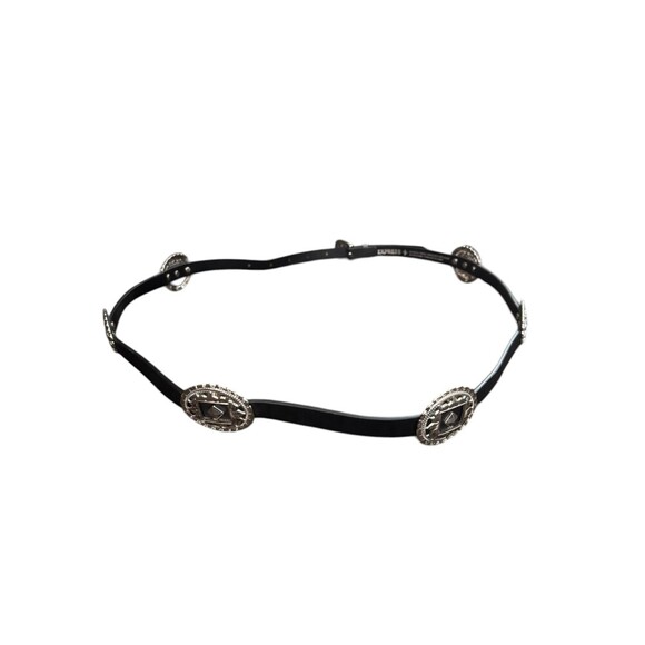 Vintage Y2K Express black silver concho belt womens size large
